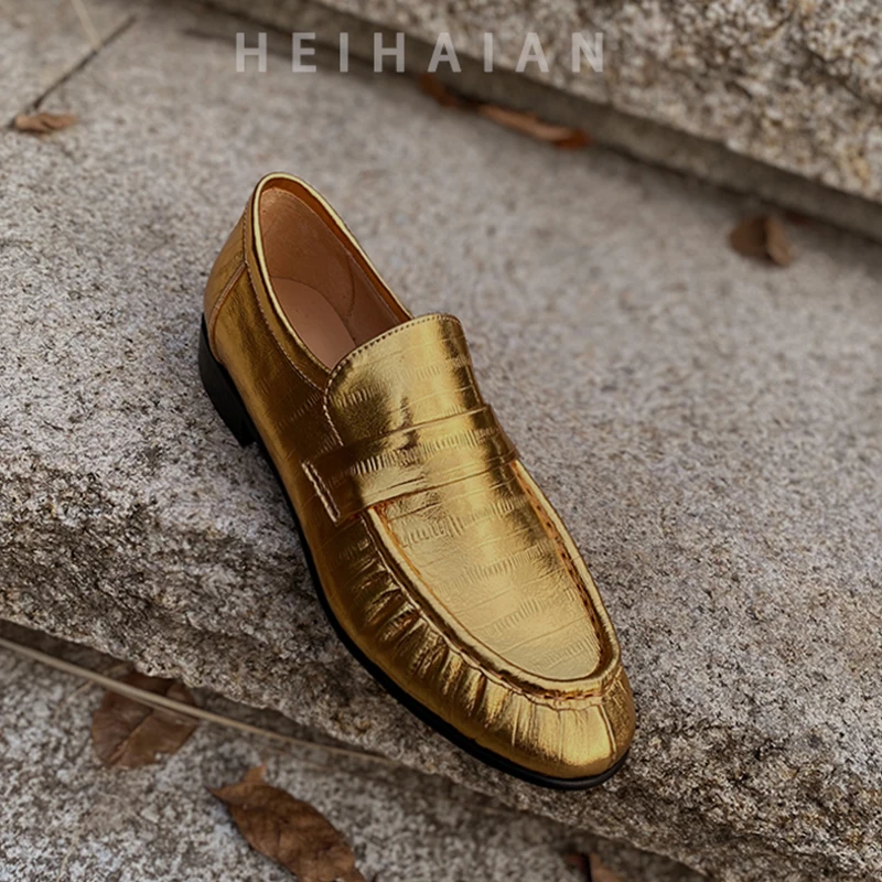 

Туфли-Лоферы женские на низком каблуке, с круглым носком