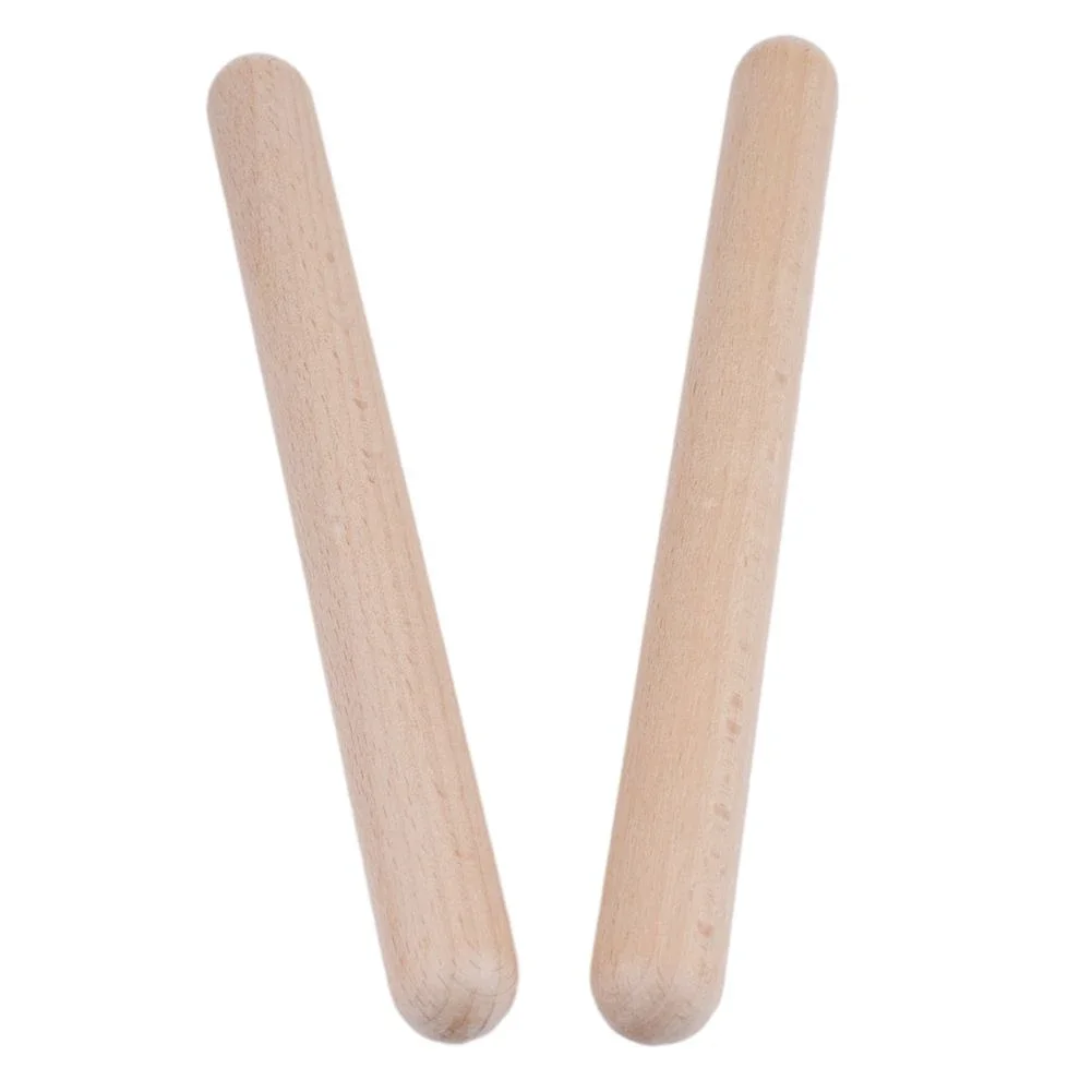 Toddler Kid Instrument Drum Stick Rhythm Learning Education With Bright Pleasant Tone 8 Inch Natural Wood Color