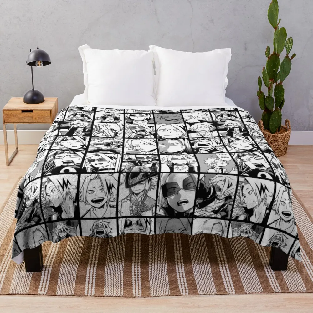 

kaminari denki- manga black and white version Throw Blanket Blanket Sofa cosplay anime