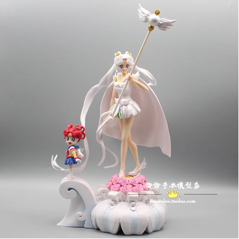 

37cm Sailor Moon Anime Little&sailor Universe Tsukino Usagi Sailor Cosmos Pvc Moon Hare Sailor Moon Model Collection Gift Toy