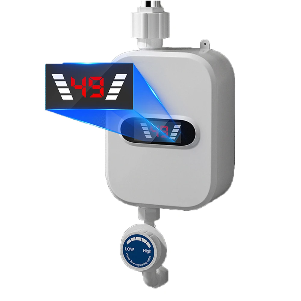 Pemanas Air listrik สำเร็จรูปเครื่องให้ความร้อนเร็วฝักบัวขนาดเล็กมินิความปลอดภัยบ้านทนทานชุดควบคุมอุณหภูมิ3500วัตต์ 1
