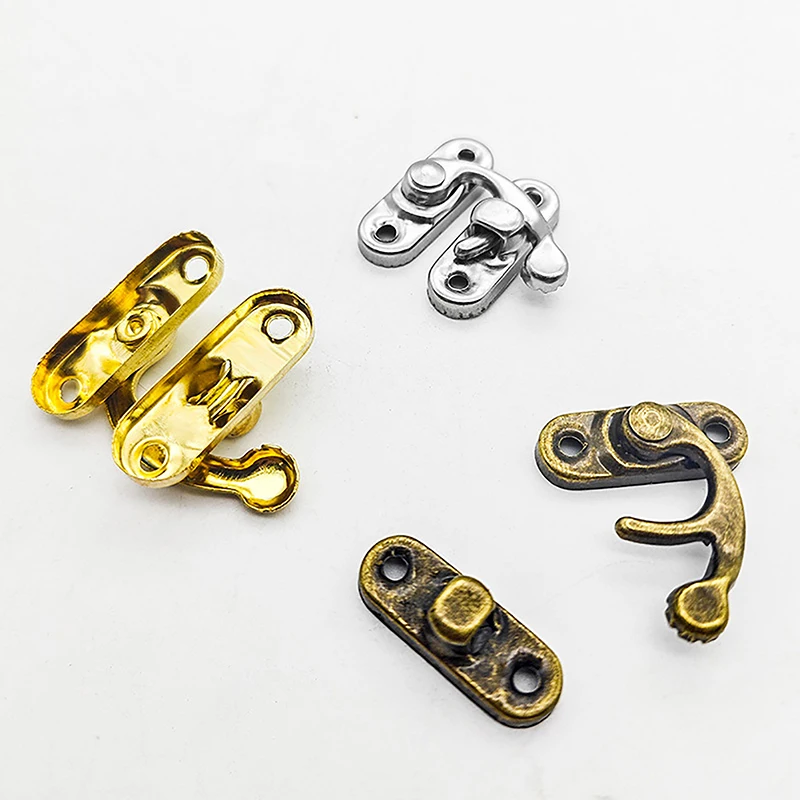 Wooden Box Small Buckle Jewelry Box Buckle Wine Lock Retro Prop Lock Hardware Accessories
