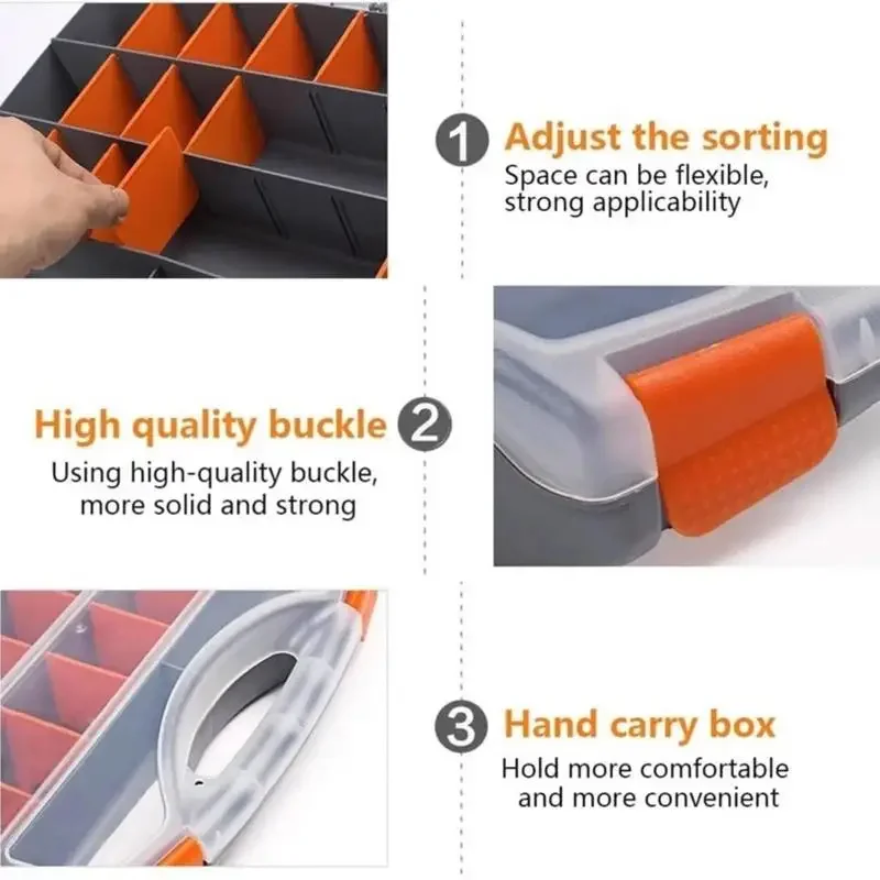 15 Hole Portable Tool Parts Organizer Box Screw Storage Box Small Parts Hardware Tool Screwdriver Auto Repair Tool Box 4