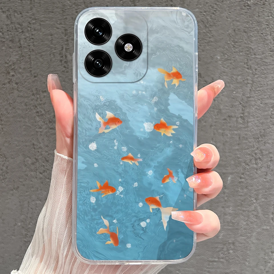 Cartoon Frog & Pig Transparent Protective Phone Case