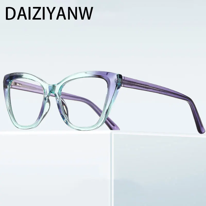 

Women's Fashion High Quality TR90 Color Gradient Anti Blue Light Glasses Metal Spring Hinge Customized Prescription Glasses