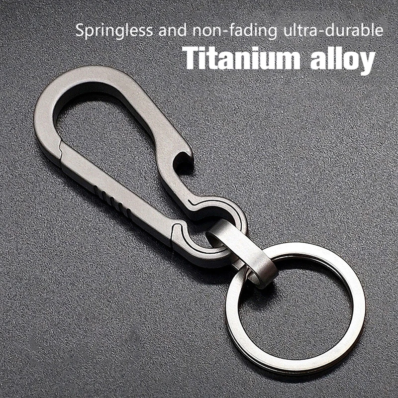 Sleek Titanium Keychain with Tiranium Buckle - Premium EDC Outdoor Tool & Stylish Gift
