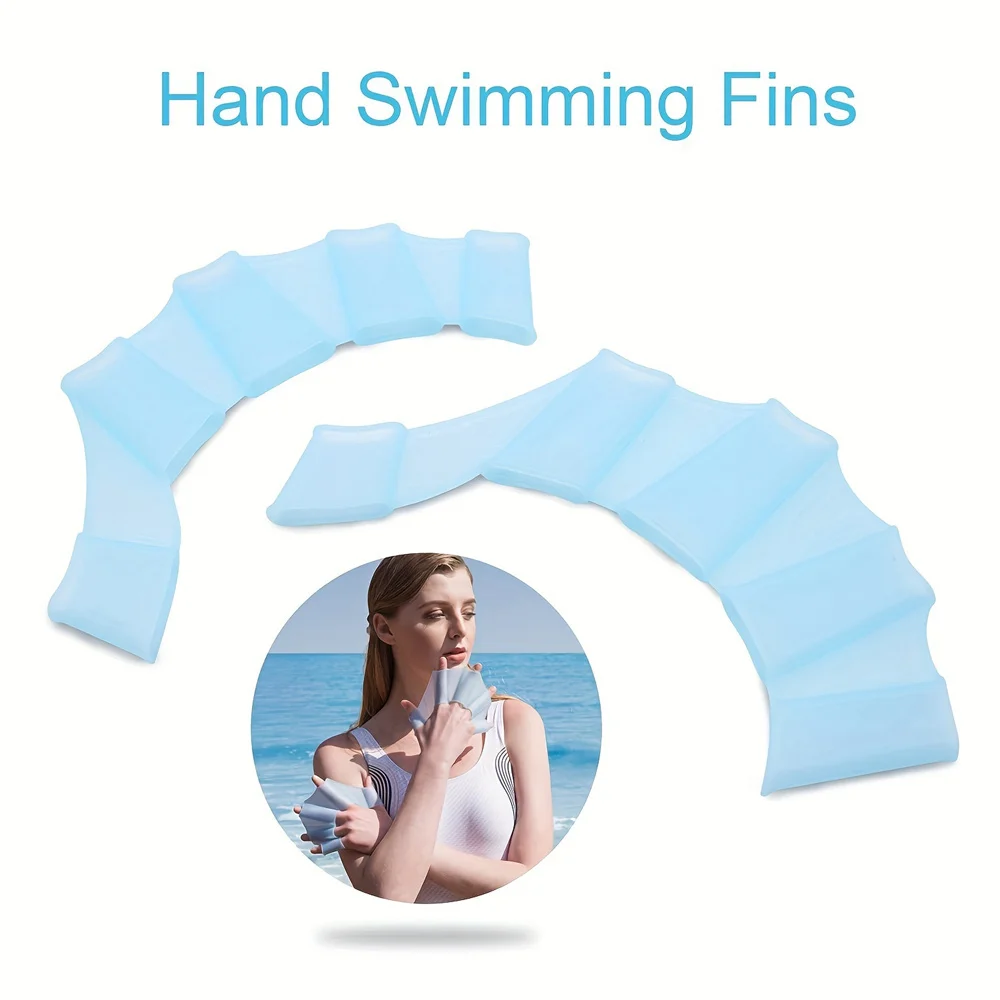 Swimming Gloves Swimming Paddles Diving Fin Straps 1Pair Silicone Swim Fin Mesh Gloves and Swimming Training Equipment for Outdoor Diving and Swimming Training Half Finger Fins