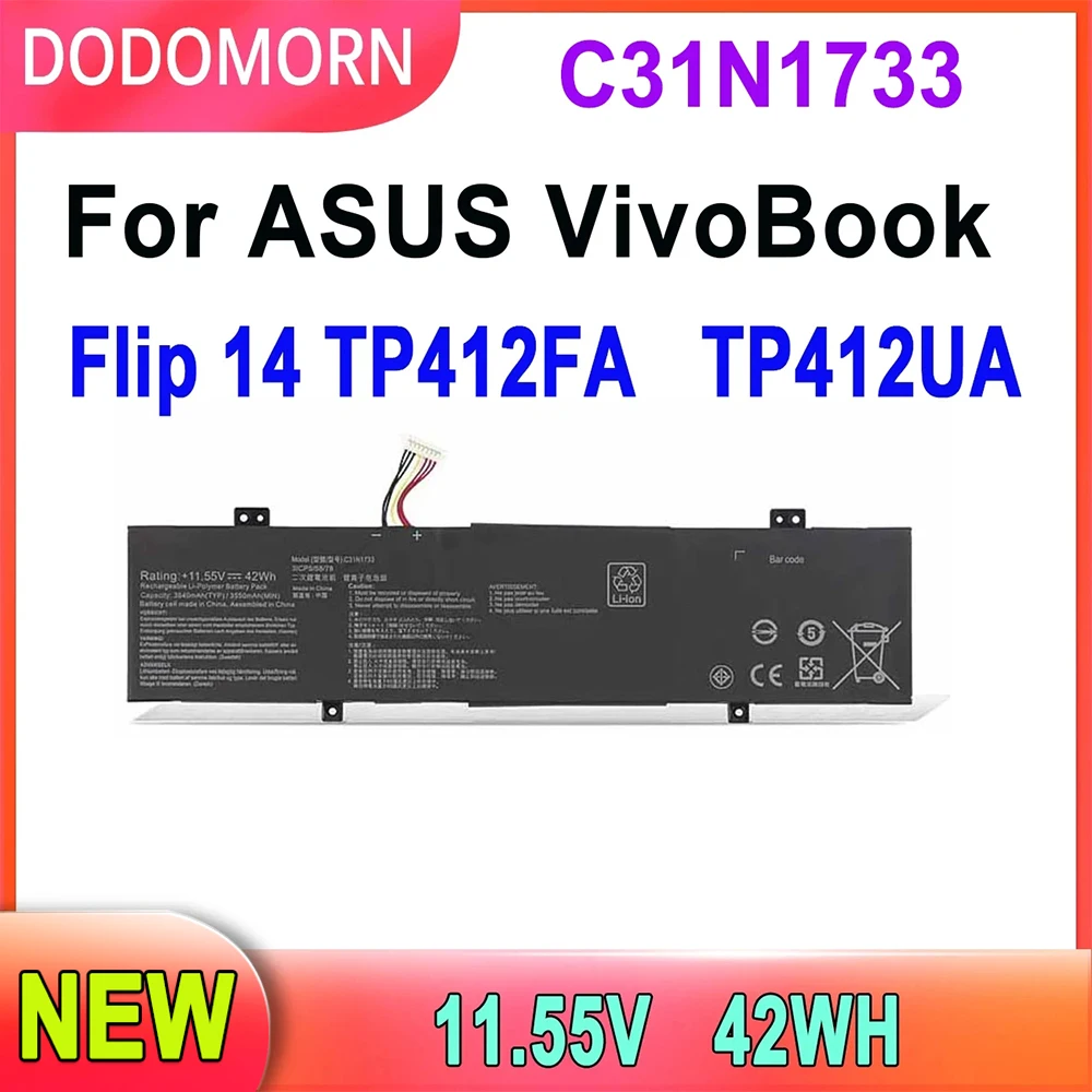 DODOMORN-Bateria do portátil para ASUS, C31N1733, série