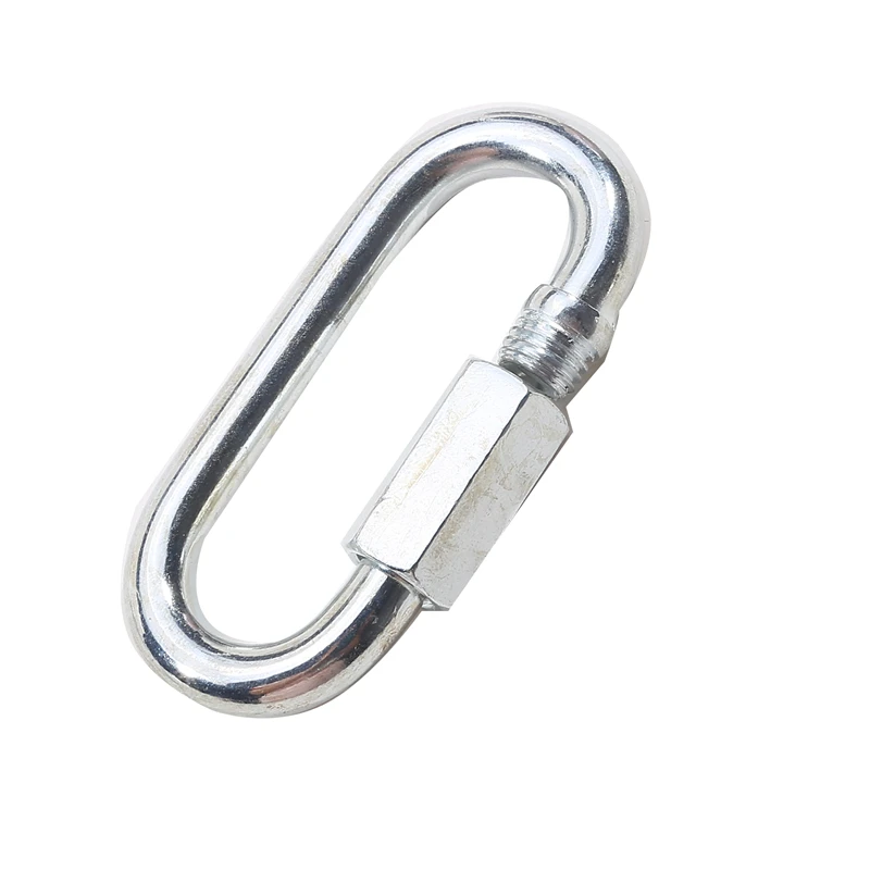 Description Picture 5 of item6PCS Silver Screw Lock Climbing Gear Carabiner Quick Links Safety Snap Hook Chain Connecting Ring Carabiner Chain Buckle