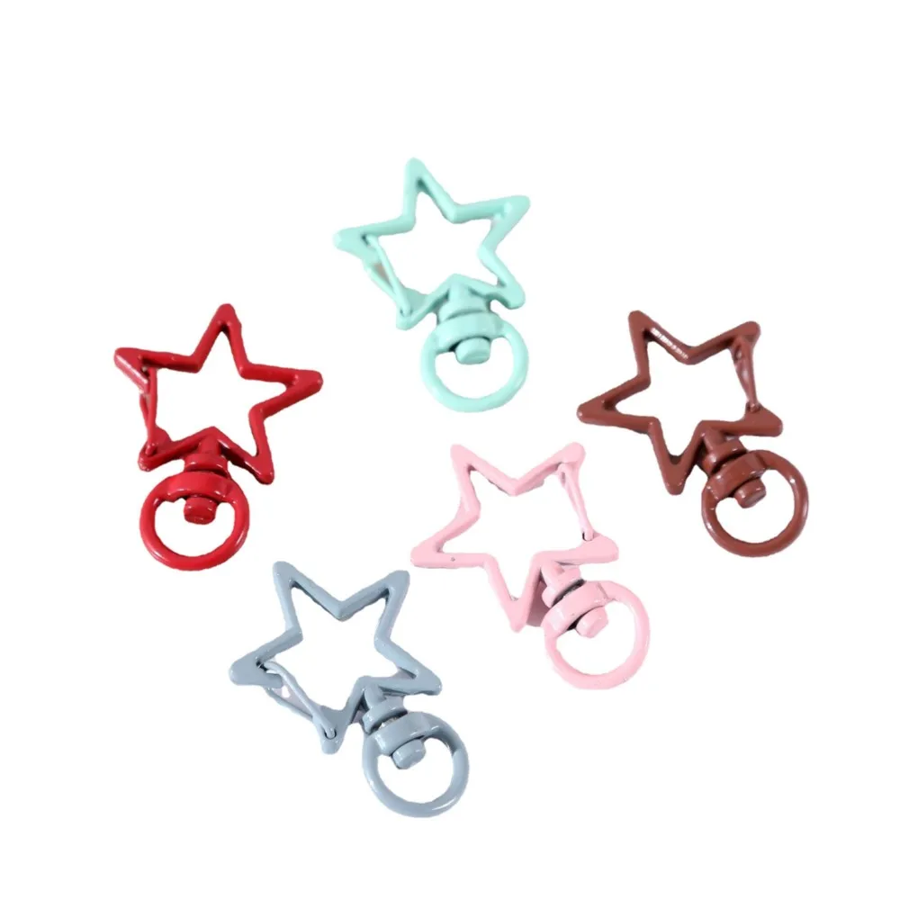 5 pz Stella Girevole In Metallo Clip Moschettone Aragosta Artiglio Chiusura Per Portachiavi FAI DA TE Fobs Portachiavi Borsa Dei Gioielli Che Fanno Accessori Materiale  36