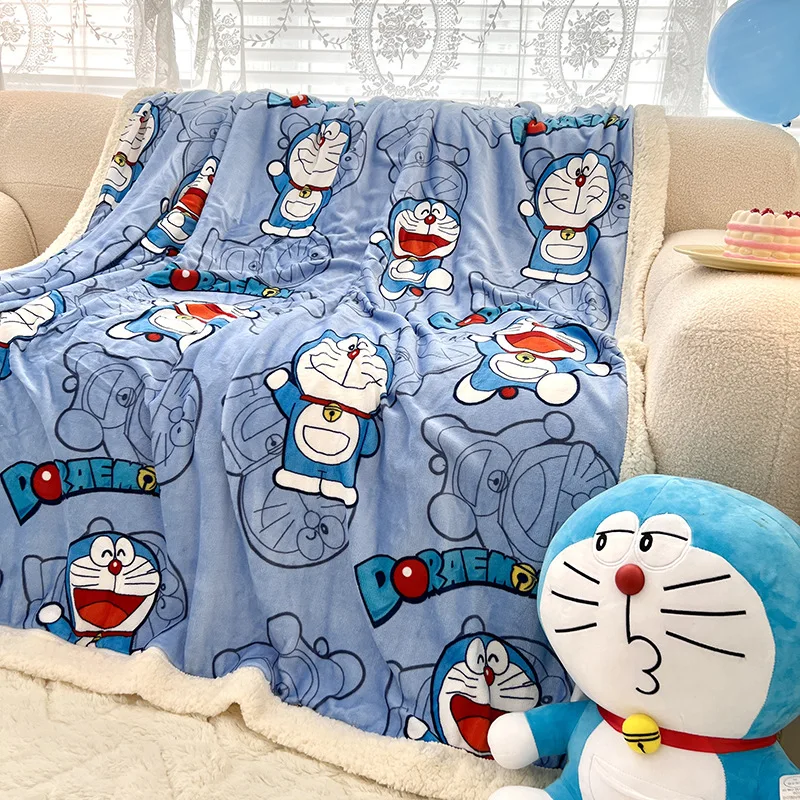 

Одеяло Doraemon с анимацией, милое кашемировое одеяло с рисунком дораэмона, периферийное молоко, Детское покрывало с 3D-принтом, одеяло в подарок