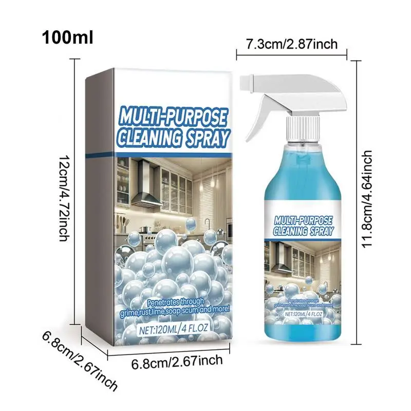 MultiSurface Cleaning Spray Household Bathroom And Kitchen Cleaner Bathroom & Kitchen Cleaner Quickly Removes Grime Mild 100ml
