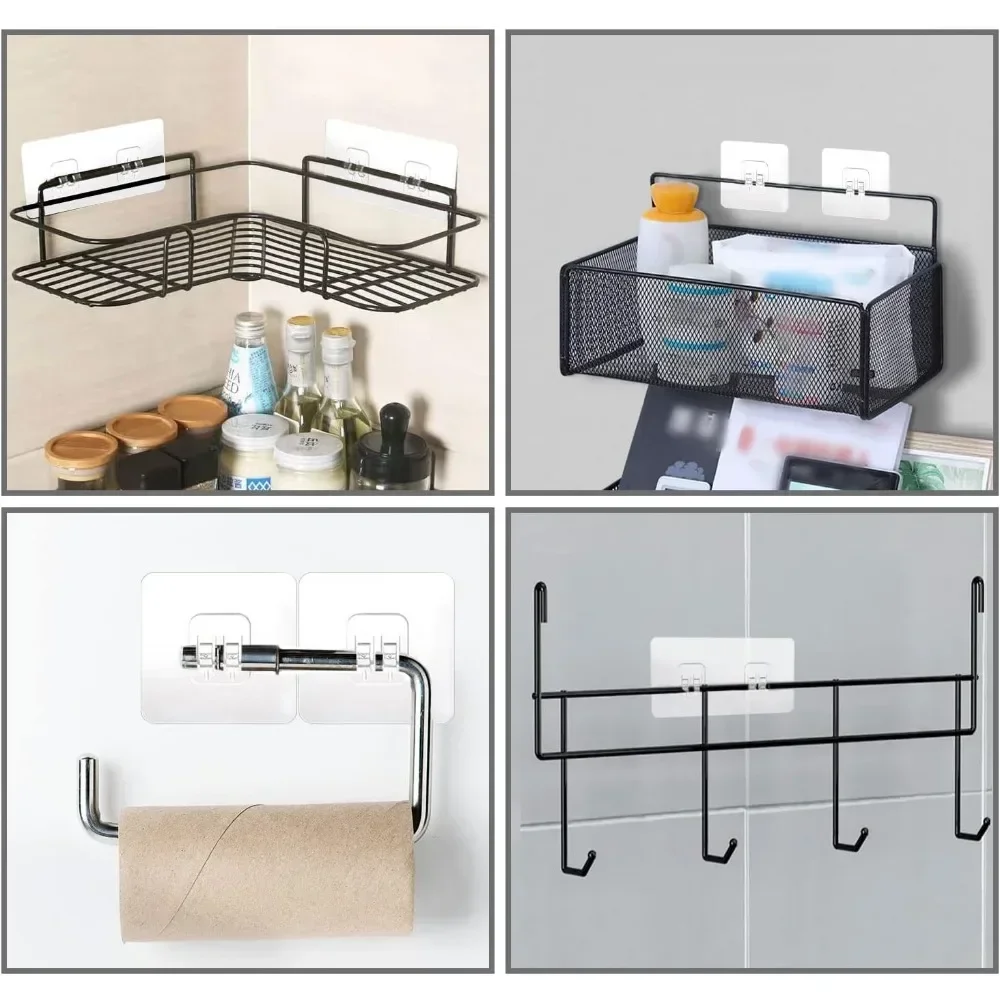 Transparent Hooks-Double-sided Adhesive Wall Hooks Multi-purpose Waterproof Clothes Hats Towel Kitchen Bath Door