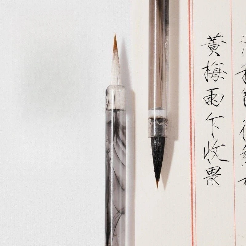 전문가용 혼합 늑대털 붓 (슬림 골드 스크립트, 소형 일반 스크립트, 캘리그라피, 그림, 선화, 초보자용)