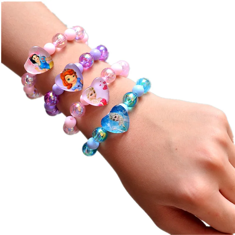 

Disney Frozen 2 Princess Action Figure Anime Elsa Anna Sofia Snow White The Flash Printed Bracelet Children Christmas Gifts