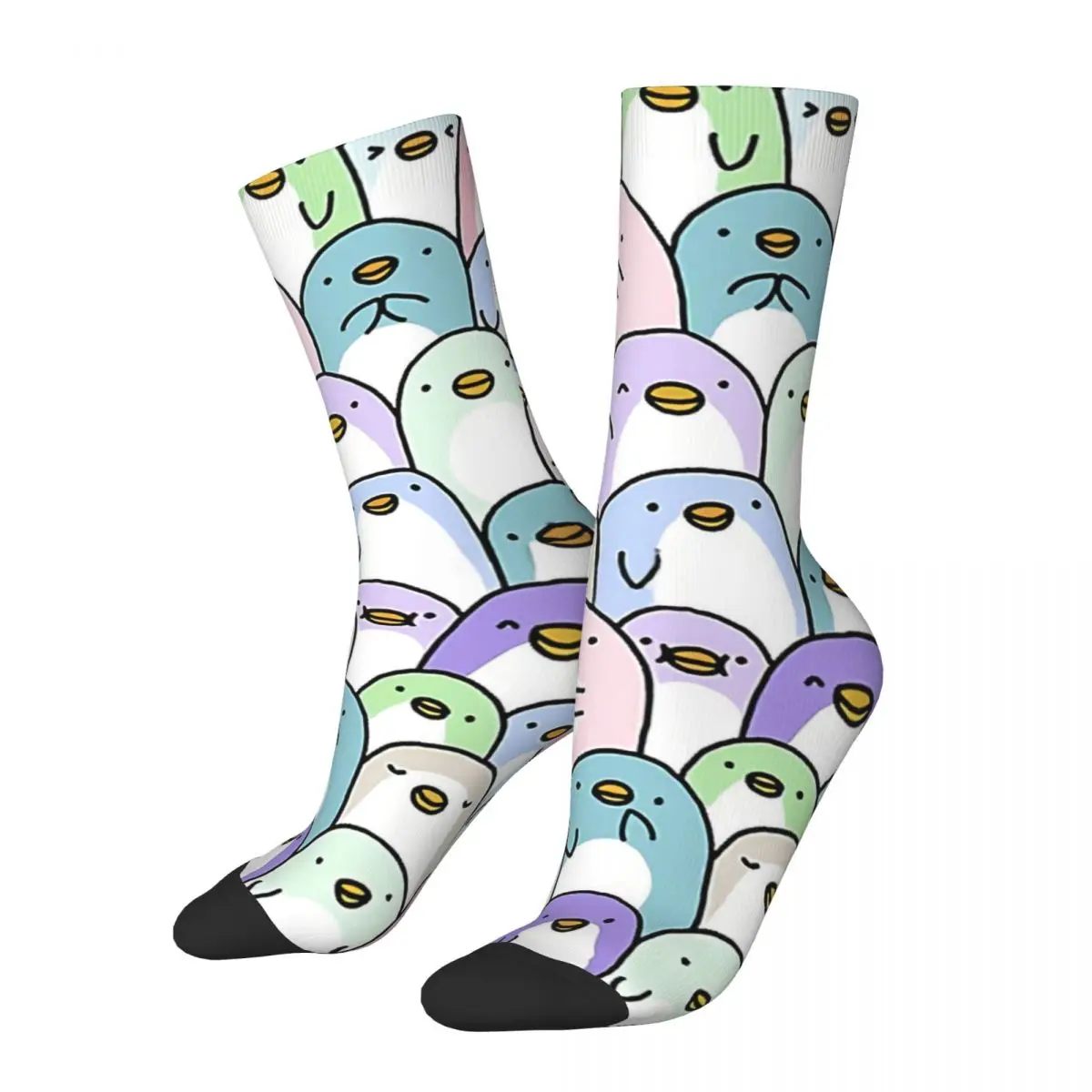 

Hip Hop Retro Penguin Snuggles Crazy Men's Socks Unisex Street Style Pattern Printed Funny Novelty Happy Crew Sock Boys Gift