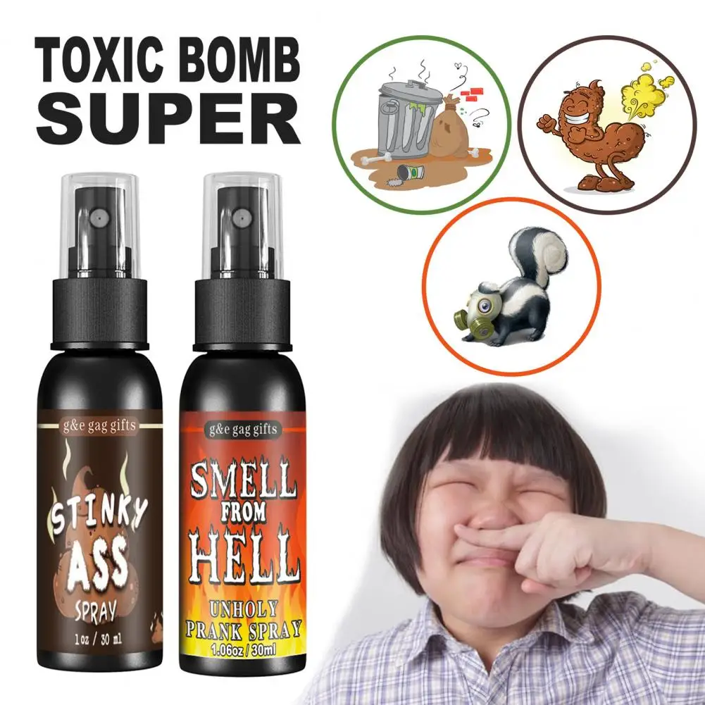 30ml Stunning Spray Stinky Liquid Fart Smell Spray Long Lasting Smell Halloween Prank Toy Adults Children Spoof Odor prank toys joke toys