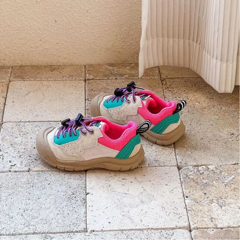 2025 Autumn New Children's Sports Shoes Girls' Korean Soft Sole Board Shoes Boys' Outdoor Durable Hiking Climbing Shoes 26-37 2