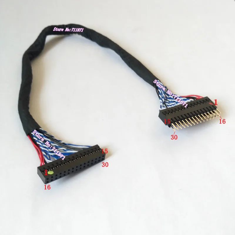 男性と女性のためのlvds延長ケーブルライン,30ピン,液晶