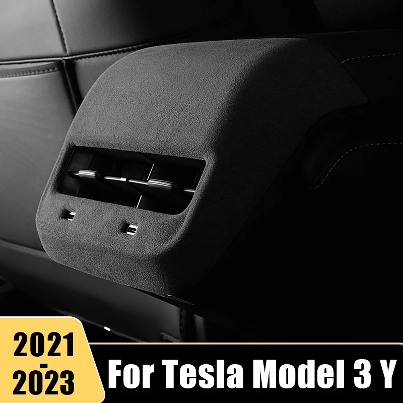 

For Tesla Model 3 Y 2021 2022 2023 ABS Car Rear Air Conditioning Vent Outlet Cover Trim Frame Stickers Interior Auto Accessories