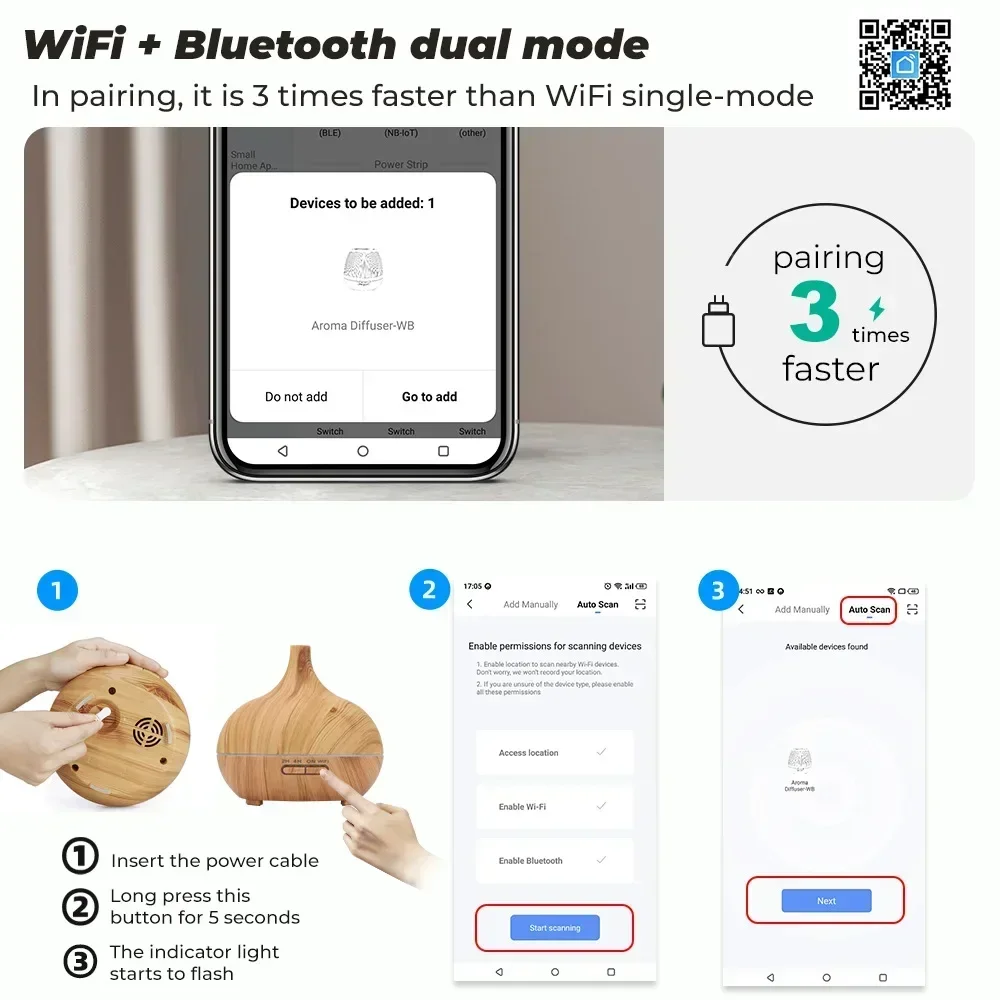 Tuya WiFi Smart 500ML Electric Aroma Diffuser Essential Oil Diffuser Air Humidifier Ultrasonic Remote Control Mist Maker Home 6