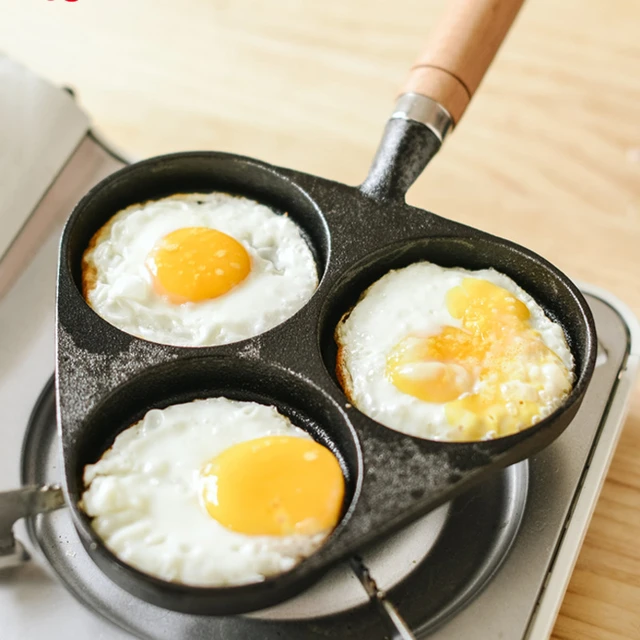 Simple Kitchen Three Hole Fried Egg Maker Cast Iron Burger Machine