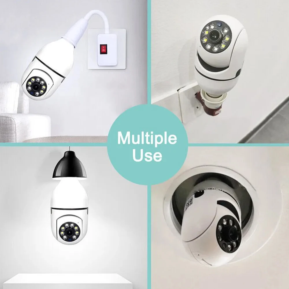 8MP E27 Bulb Surveillance Camera Wifi IP PTZ CCTV Camera 10X Zoom Color Night Vision Human Tracking Security Baby Monitor Cam 5