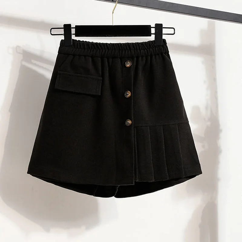 Shorts Women S-5XL Leisure Cozy Femme Harajuku Street Style Solid Chic Comfortable Trendy Design Elastic Waist Winter Trousers