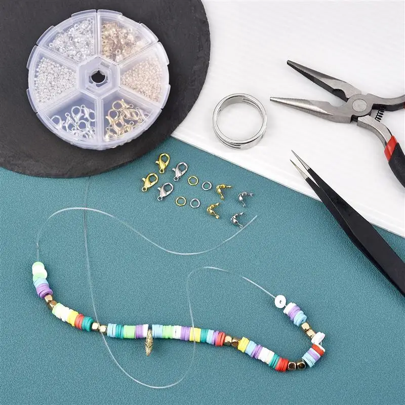 Jewelry Making Kits Lobster Clasp Open Jump Rings End Crimps Beads Box Sets DIY Earring Bracelet Necklace Findings Kit Set