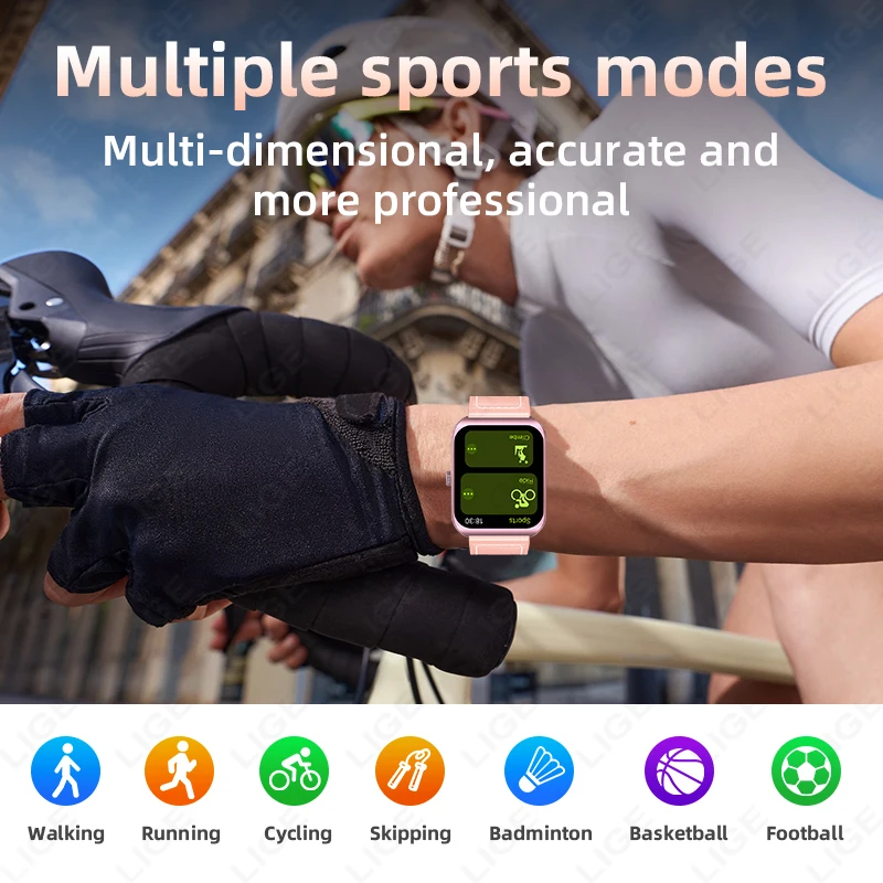 LIGE 2025 New Smartwatch Dynamic Island Bluetooth Talking Heart Rate Sleep Monitor Sports Smart Watch For Women Men Holiday Gift