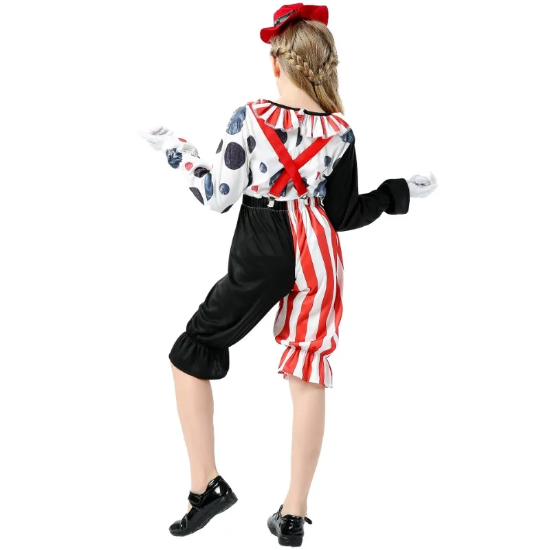 Halloween Costumes for Women Children Clowns Cosplay Costumes for Boys Girls Evil Terrifying Ugly Circus Makeup Ball Costume Set