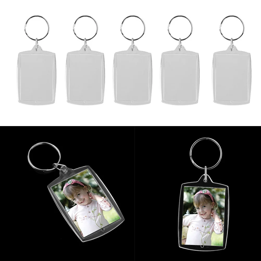 Lot De 10 Porte-clés En Acrylique Transparent Pour Photo, Cadre Photo Vierge, Accessoire De Mode