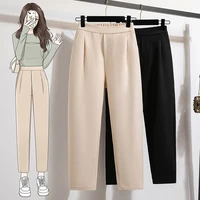 Plus Size Woolen Pants For Women 2025 Autumn Winter New Arrival High Waist Big Stretch Large Size Trousers Women Casual Pants - Image 2