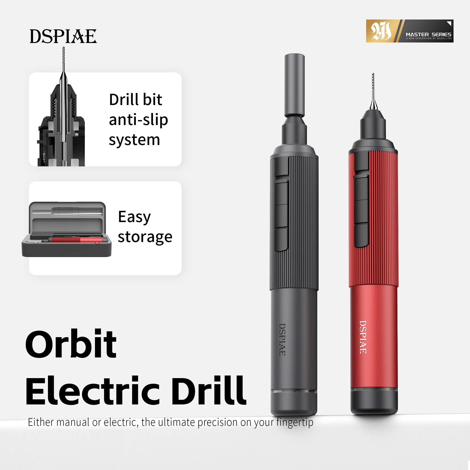 DSPIAE AT-ED01 전기 핸드 드릴 스크루드라이버 플라스틱 목재 연질 금속 모델 조립용 DIY 취미 도구 키트 레드