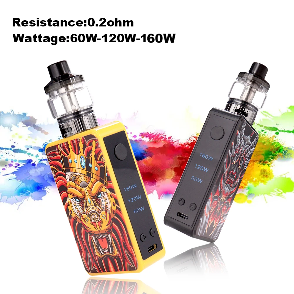 

Electronic Cigarette HB 160w Vape Mod Rechargeable Vape Kit 3ml Tank Vaporizer 2000mah Battery Box Mod Smoke Vaper Starter Kit