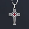 Cross Templar 925 Silver Classic Pendant Necklace Double-sided Men's Amulet 3