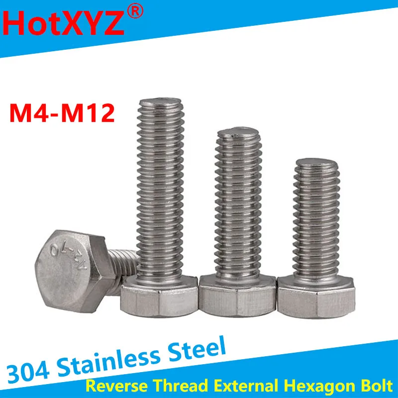 Din933 304 Stainless Steel Reverse External Hexagon Screw Left Turn