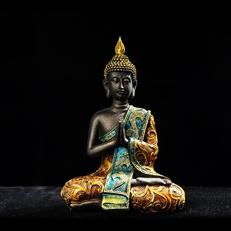 Buddha Statue Large Thailand Buda Buddha Sculpture Green Resin Hand Made Buddhism Hindu Fengshui Figurine Meditation Home Decor