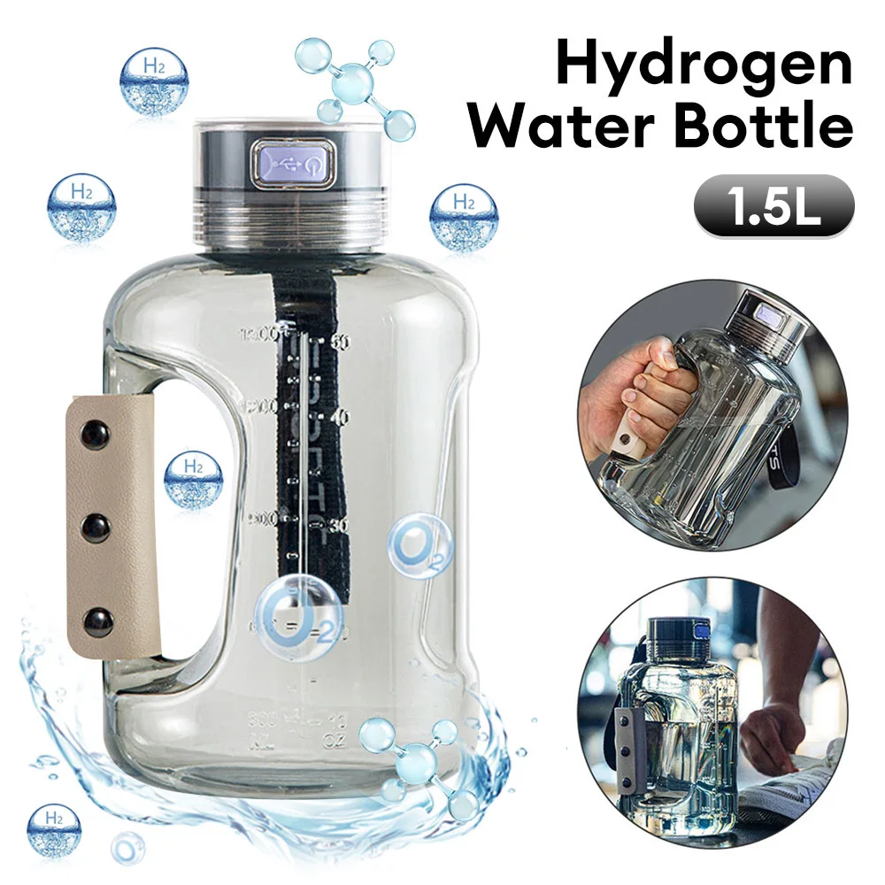 

Hydrogen Water Bottle 1.5L Hydrogen Portable Sports Water Bottle Rich Molecular Hydrogen Water Hydrogen Generator Water Bottles