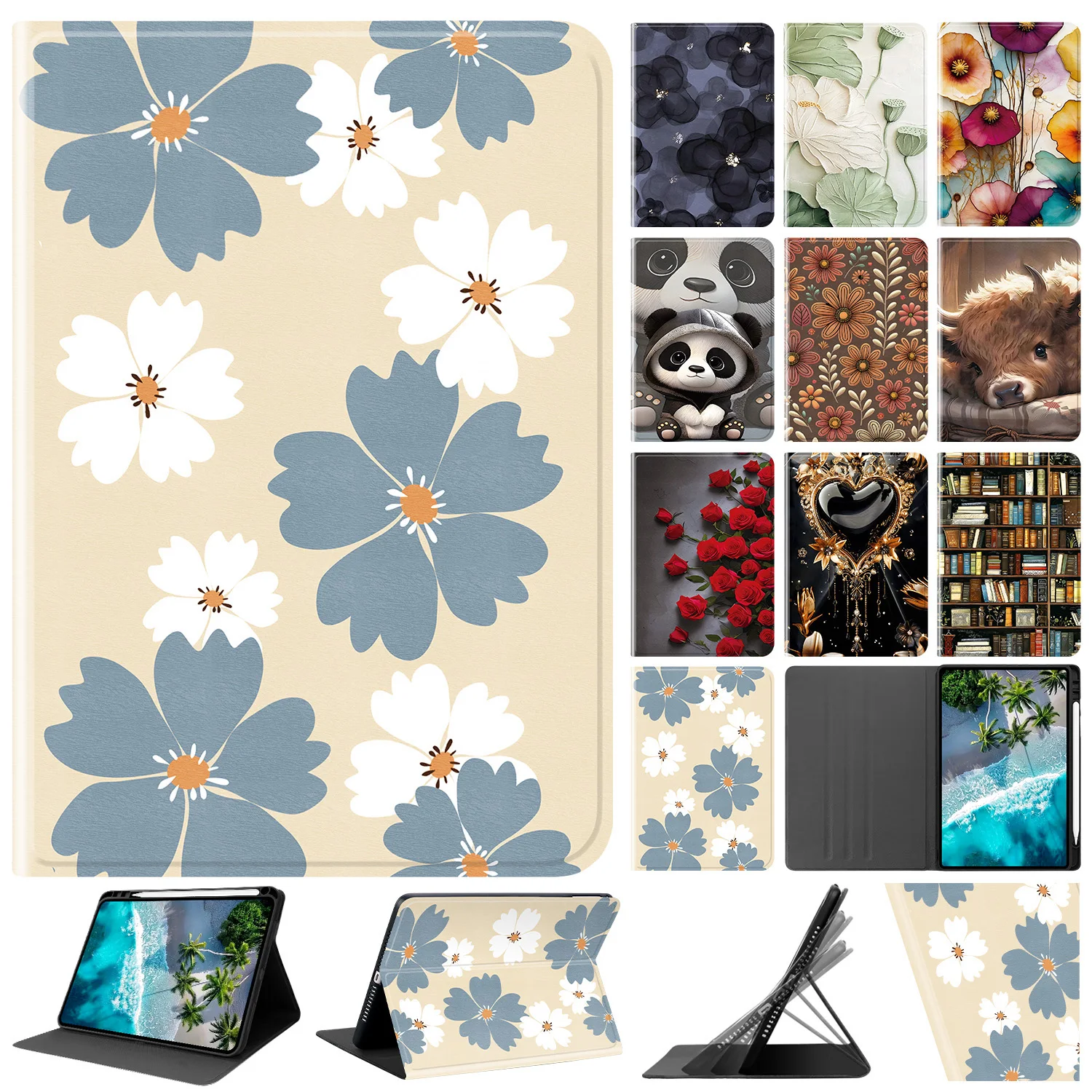 Universal Tablet Case with Pencil Holder and Protector Cover