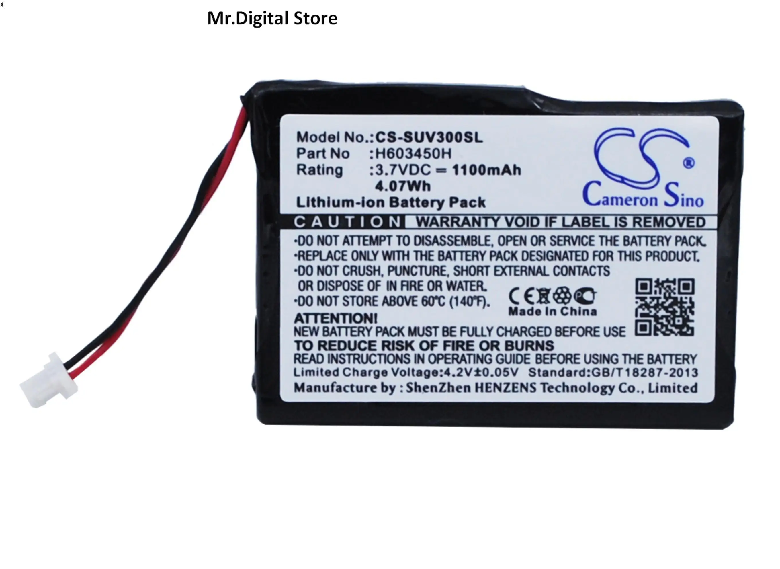 

Cameron Sino 1100mAh Battery H603450H for Sureshotgps C2796, Micro V3