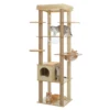 Multi-Level Cat Tree with Sisal Scratching Posts Large Top Perch Cat Condo for Indoor Wooden Cat Tower Cat Scratcher Cat Toys 1