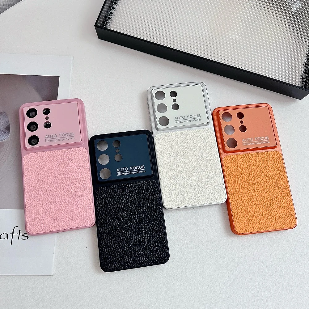 Solid Color Lychee Grain Shockproof Phone Case with Enhanced Protection
