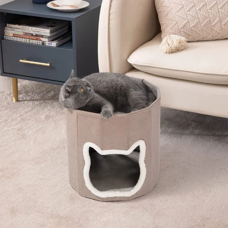 

New Cat Beds for Indoor Cats Foldable Cat Bed Cave Cat House with Washable Cushions Bed for Kitten Pets Tent Small