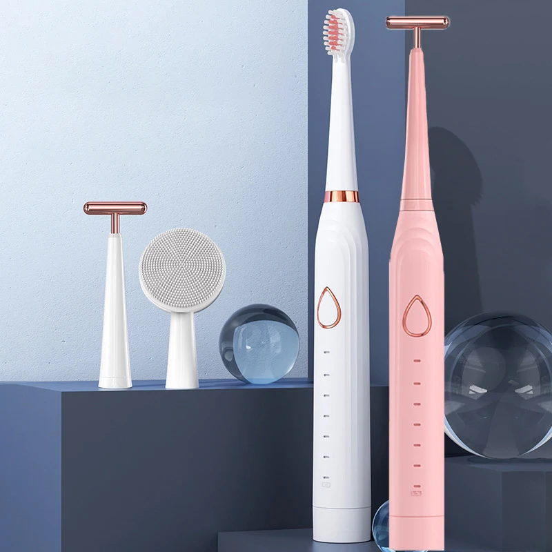 

Intelligent Sonic Electric Toothbrush Rechargeable USB Tooth Brush for Adults IPX7 Waterproof Face Cleansing Brush Massager Tool