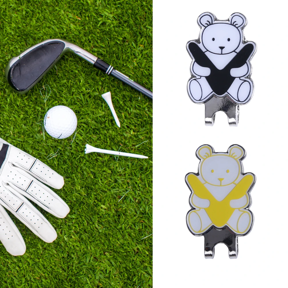 Bear Pattern Hat Clip Magnetic Marker Personalized Para Golf Cap Clip Anti-rust Durable Golf Hat Ball Marker Equipment