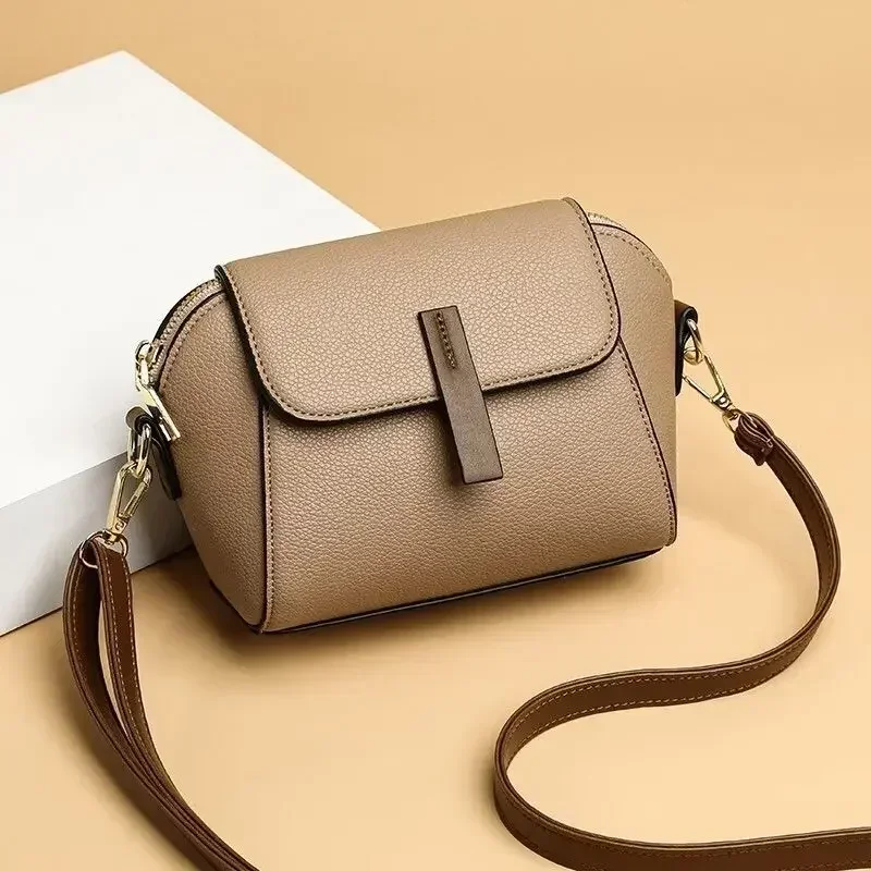 Women's Small Handbag Fashion Shoulder Messenger Bag Ladies Pu Leather Shell Crossbody Bag Luxury Designer Solid Color