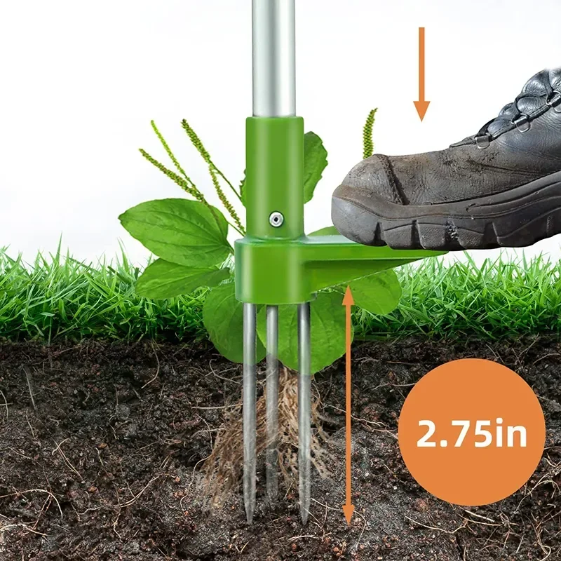 Claw Weeder Root Remover Outdoor Long Handle Killer Claw Weeder  Aluminum Stand Up Weed Puller Removable With Foot Pedal 4