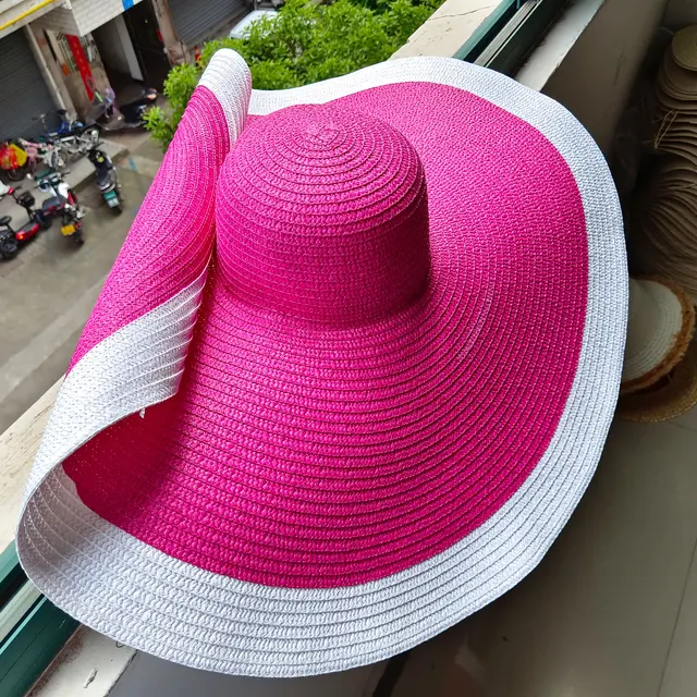2022 new oversized straw hat foldable 