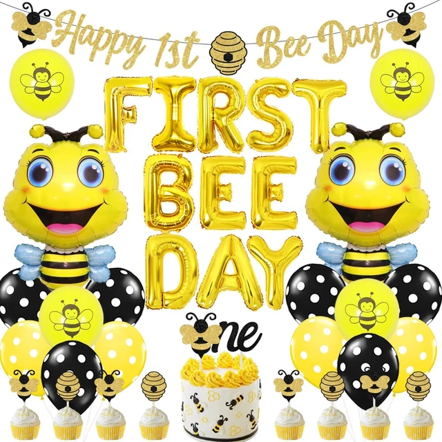 Bee themed party kit, kids party decor, bee first birthday